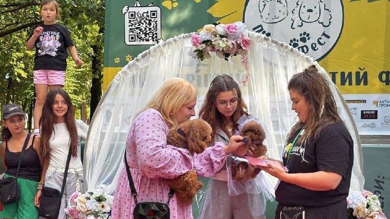 На Житомирщині провели "собаче весілля" на підтримку місцевого притулку